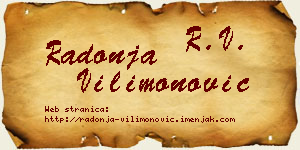 Radonja Vilimonović vizit kartica